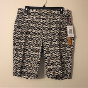 Ruby Rd. Pull On Brown Ikat Bermuda Shorts SZ 18 W